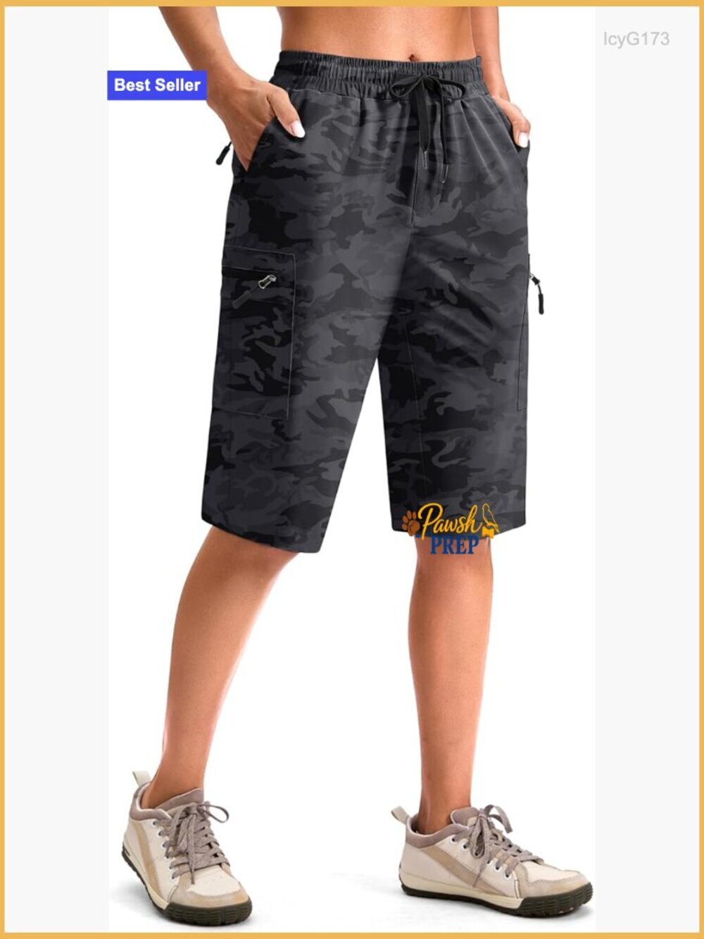 Women's Hiking Cargo Shorts with Zipper Pockets Quick Dry 13"